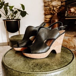 Franco Sarto Leather Wedge Heal